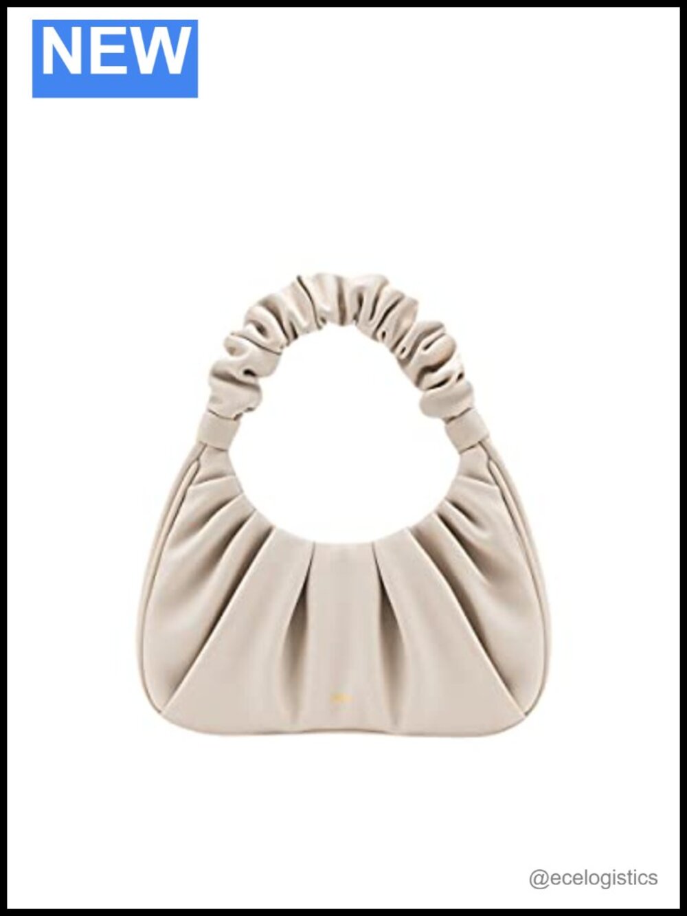 Vegan Leather Ruched Hobo Handbag with Magnetic Closure